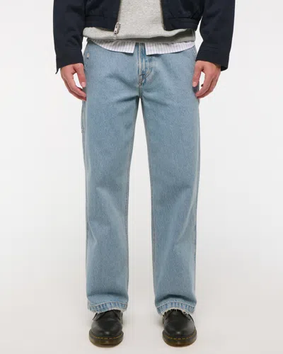 Abercrombie & Fitch Baggy Workwear Jean In Blue