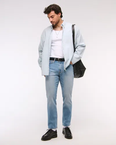 Abercrombie & Fitch Athletic Straight Jean In Blue