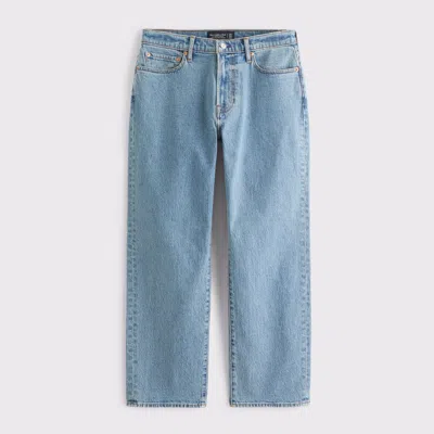 Abercrombie & Fitch Athletic Relaxed Straight Jean In Blue