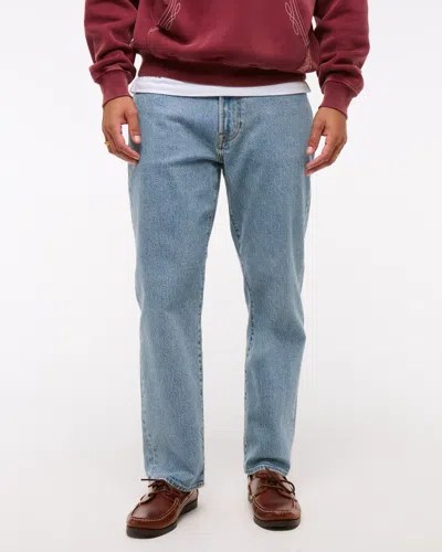 Abercrombie & Fitch Athletic Relaxed Straight Jean In Blue