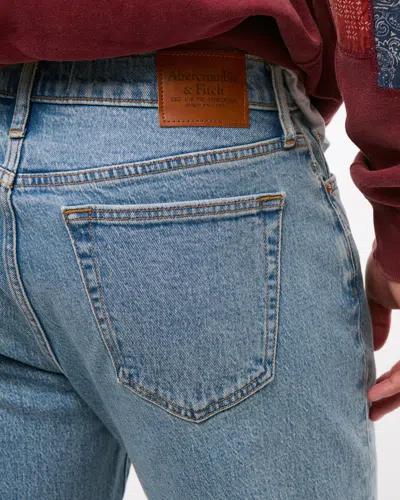 Abercrombie & Fitch Athletic Relaxed Straight Jean In Blue