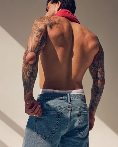 Abercrombie & Fitch Athletic Relaxed Straight Jean In Blue