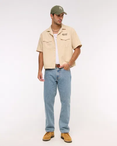 Abercrombie & Fitch Relaxed Straight Jean In Blue