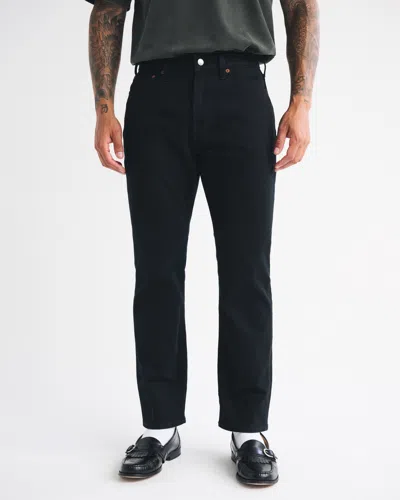 Abercrombie & Fitch Athletic Straight Jean In Black
