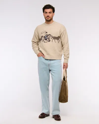 Abercrombie & Fitch Athletic Baggy Jean In Neutral