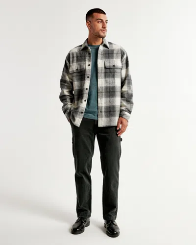 Abercrombie & Fitch Athletic Loose Workwear Jean In Black