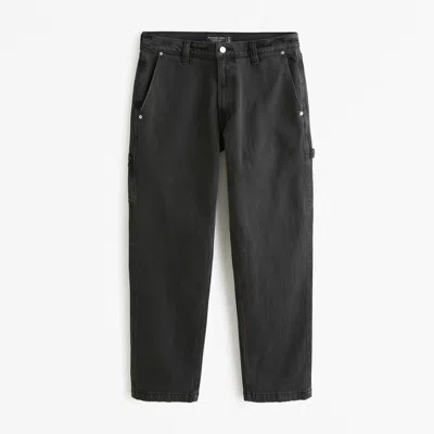 Abercrombie & Fitch Athletic Loose Workwear Jean In Black
