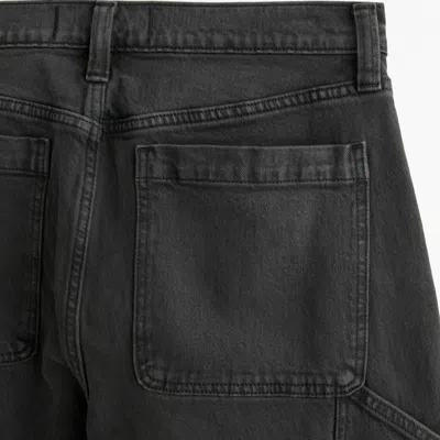 Abercrombie & Fitch Athletic Loose Workwear Jean In Black