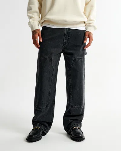 Abercrombie & Fitch Baggy Workwear Jean In Black
