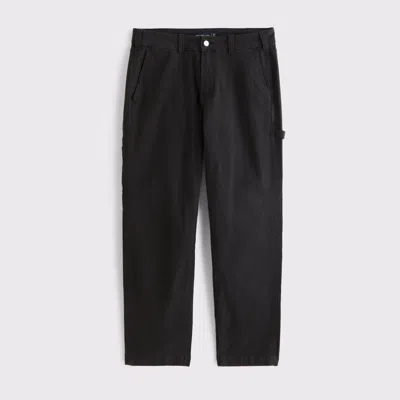 Abercrombie & Fitch Athletic Loose Workwear Pant In Black