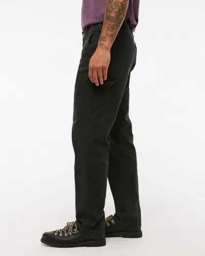 Abercrombie & Fitch Athletic Loose Workwear Pant In Black