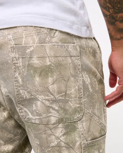 Abercrombie & Fitch Athletic Loose Workwear Pant In Gray