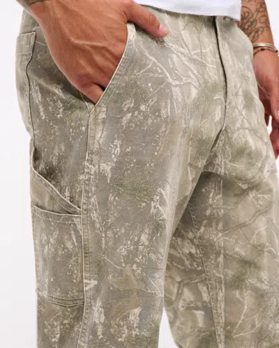 Abercrombie & Fitch Athletic Loose Workwear Pant In Gray