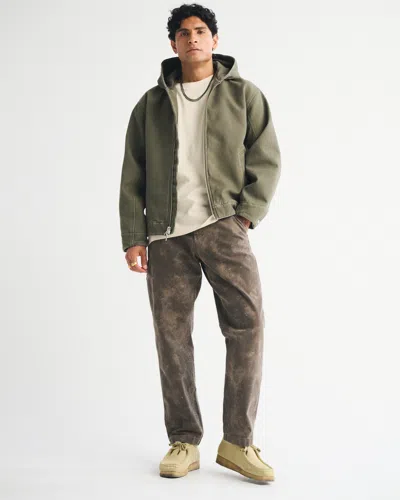 Abercrombie & Fitch Athletic Loose Workwear Pant In Green