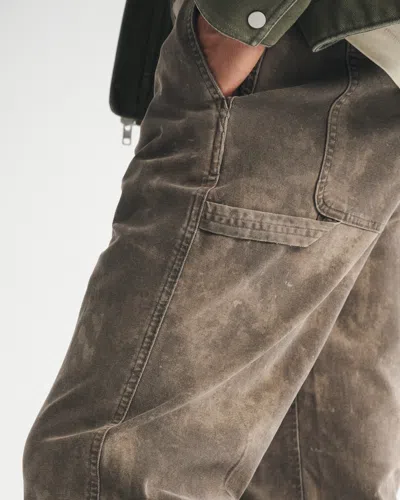 Abercrombie & Fitch Athletic Loose Workwear Pant In Green