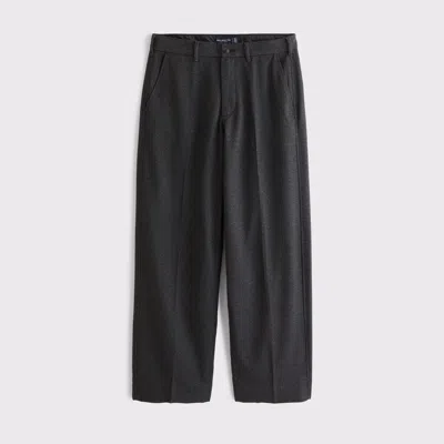 Abercrombie & Fitch Brushed Woven Baggy Trouser In Black