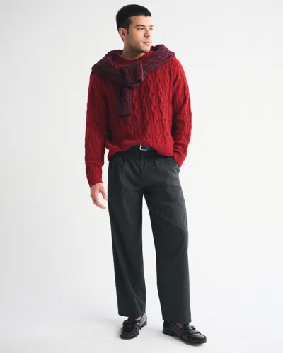 Abercrombie & Fitch Pleated Baggy Trouser In Gray