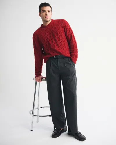 Abercrombie & Fitch Pleated Baggy Trouser In Gray