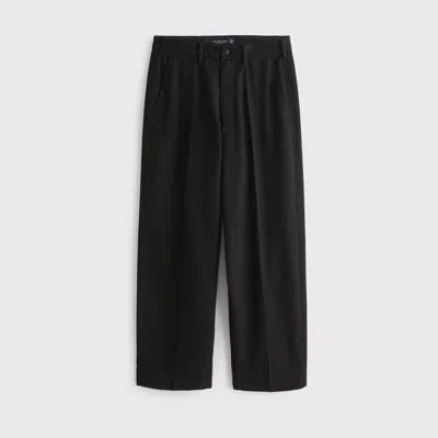 Abercrombie & Fitch Brushed Woven Baggy Trouser In Black