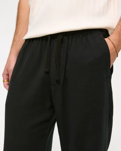 Abercrombie & Fitch Baggy Cotton Texture Pull-on Pant In Blue