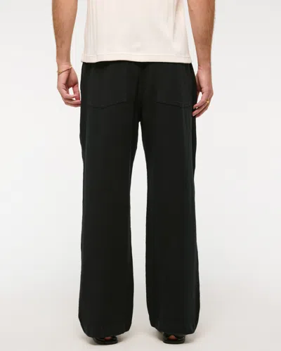 Abercrombie & Fitch Baggy Cotton Texture Pull-on Pant In Blue