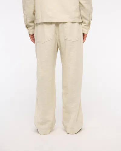 Abercrombie & Fitch Baggy Cotton Texture Pull-on Pant In Gold