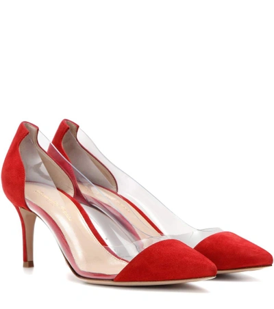 Gianvito Rossi Exclusive To Mytheresa.com – Plexi 70 Suede Pumps In Talasco Red