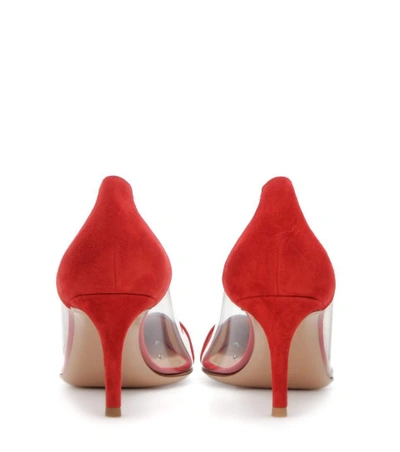 Shop Gianvito Rossi Exclusive To Mytheresa.com – Plexi 70 Suede Pumps In Talasco Red