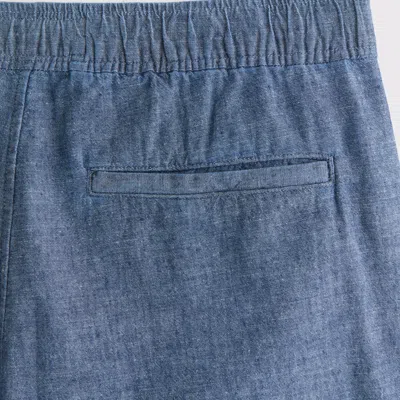 Abercrombie & Fitch Loose Linen-blend Pull-on Pant In Blue