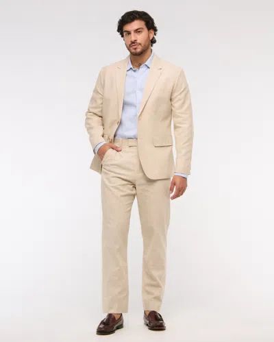 Abercrombie & Fitch The A&f Collins Athletic Fit Linen-blend Suit Pant In Blue