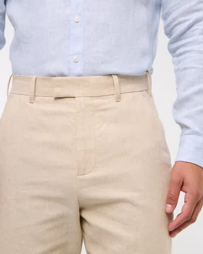 Abercrombie & Fitch The A&f Collins Athletic Fit Linen-blend Suit Pant In Blue