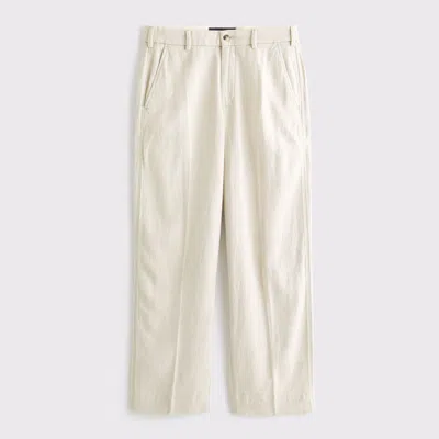 Abercrombie & Fitch Baggy Tailored Linen-blend Trouser In Blue