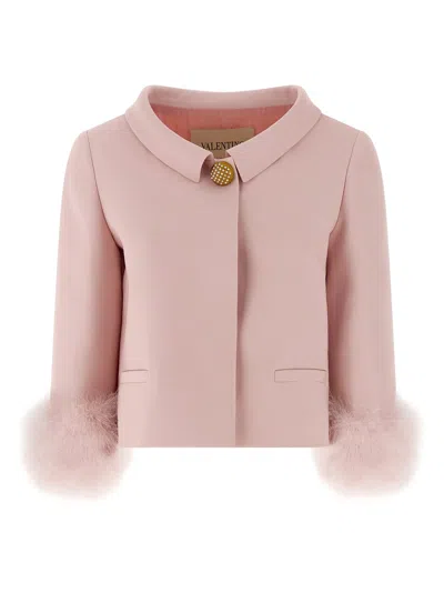 Valentino Feather Blazer Blazers Pink In Pink