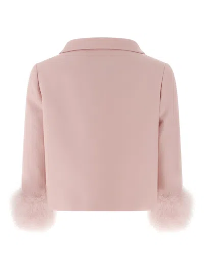 Valentino Feather Blazer Blazers Pink In Pink