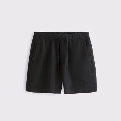 Abercrombie & Fitch Cotton Texture Pull-on Short In Black