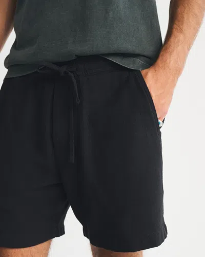 Abercrombie & Fitch Cotton Texture Pull-on Short In Black