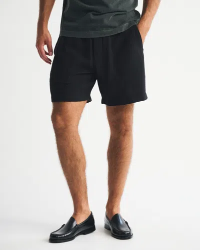 Abercrombie & Fitch Cotton Texture Pull-on Short In Black