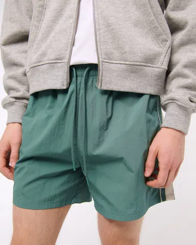 Abercrombie & Fitch Nylon Pull-on Short In Green