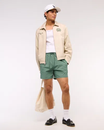 Abercrombie & Fitch Nylon Pull-on Short In Green