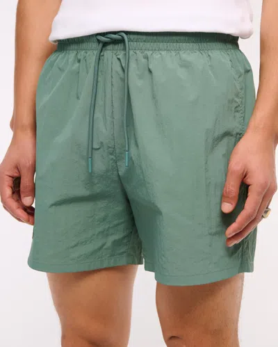 Abercrombie & Fitch Nylon Pull-on Short In Green