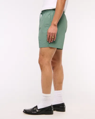 Abercrombie & Fitch Nylon Pull-on Short In Green