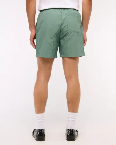 Abercrombie & Fitch Nylon Pull-on Short In Green