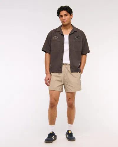 Abercrombie & Fitch Nylon Pull-on Short In Brown