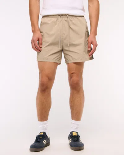Abercrombie & Fitch Nylon Pull-on Short In Brown