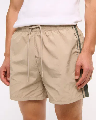 Abercrombie & Fitch Nylon Pull-on Short In Brown