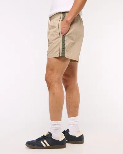 Abercrombie & Fitch Nylon Pull-on Short In Brown