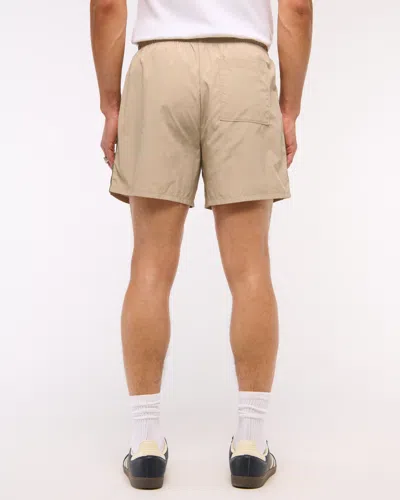 Abercrombie & Fitch Nylon Pull-on Short In Brown