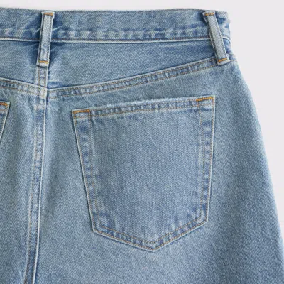 Abercrombie & Fitch Loose Denim Short In Blue