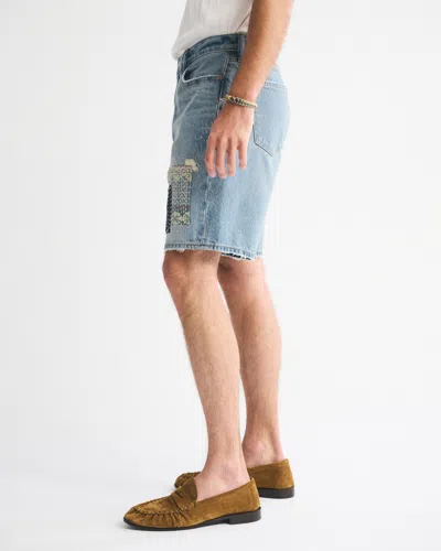 Abercrombie & Fitch Loose Denim Short In Blue