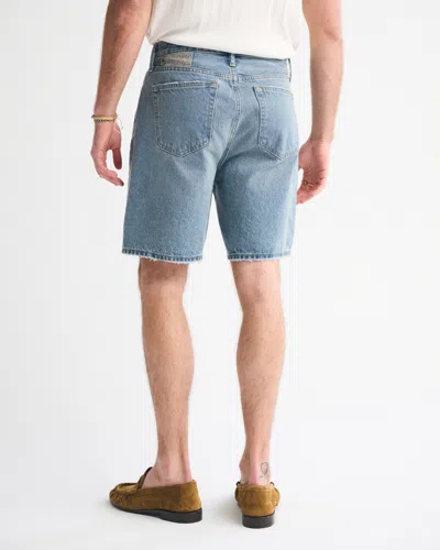 Abercrombie & Fitch Loose Denim Short In Blue